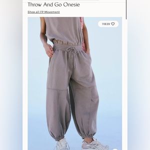Free People "Throw and Go Onesie" worn once. Size Medium. EUC